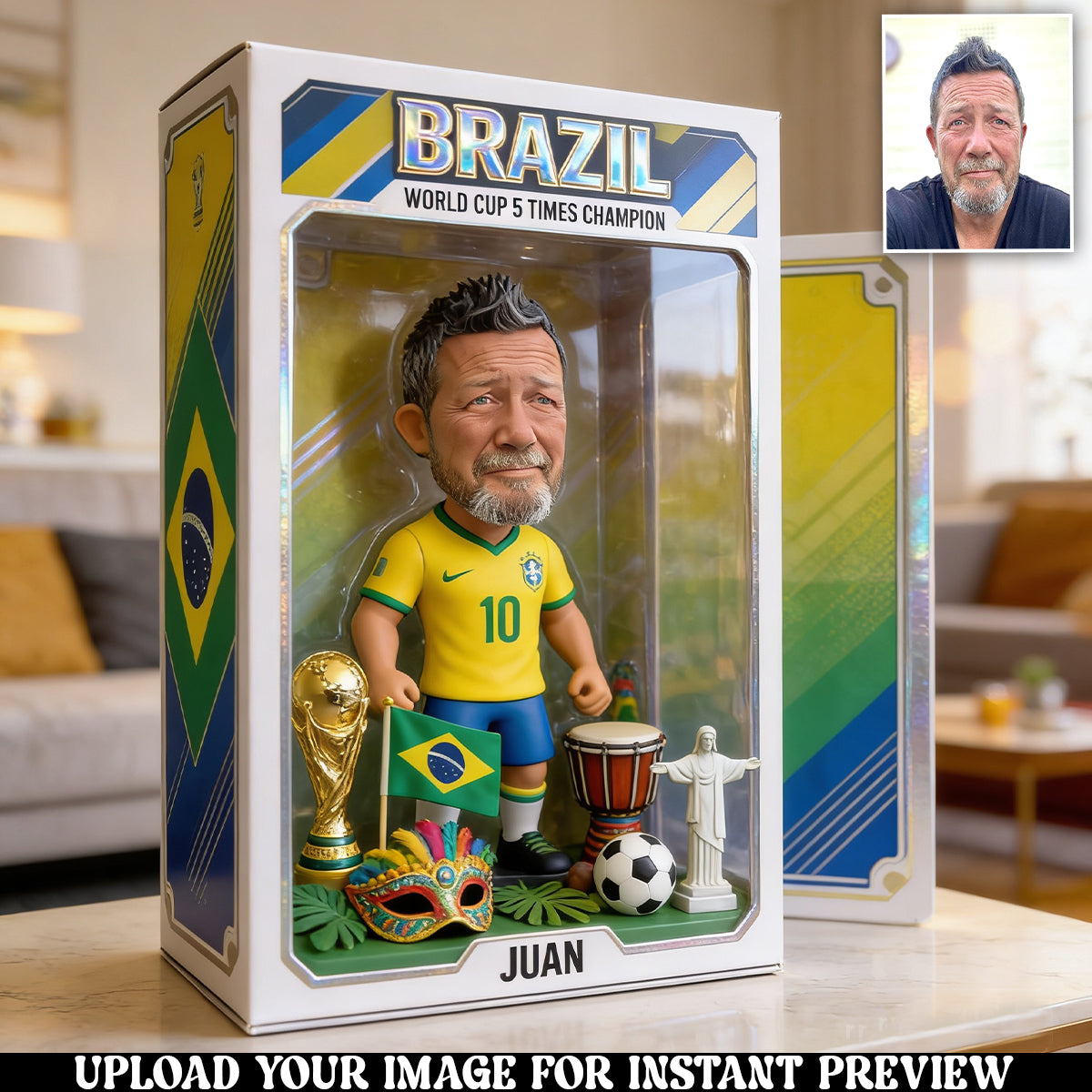 Brazil Soccer Player - Personalized Soccer Custom Shaped Acrylic Plaque