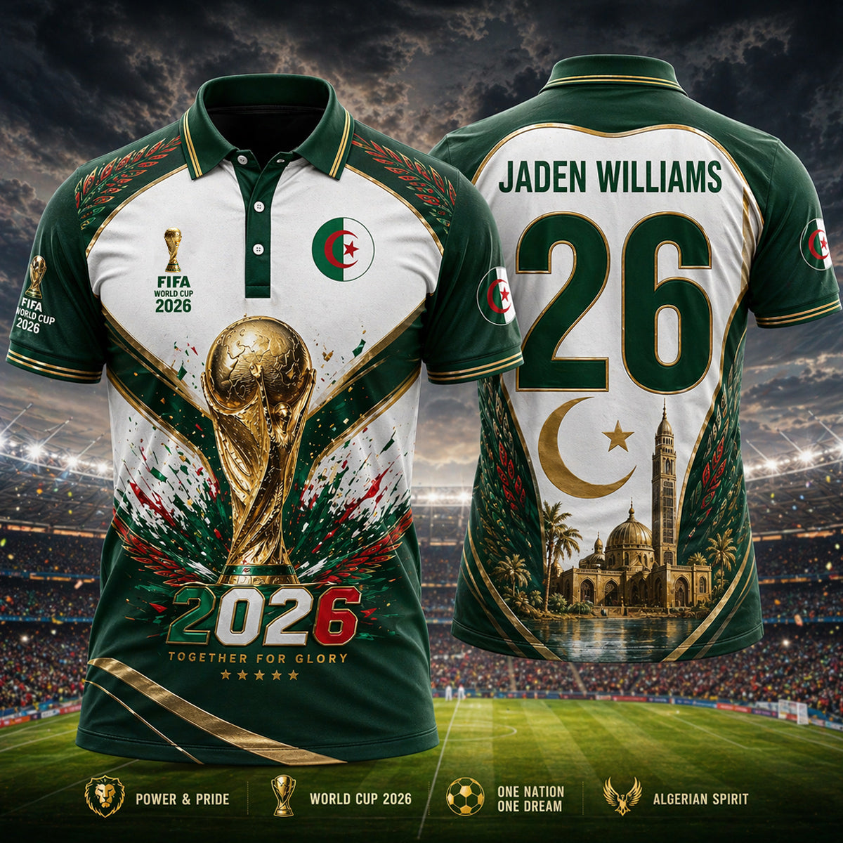 World Cup 2026 Algeria Fans - Personalized Soccer Polo Shirt