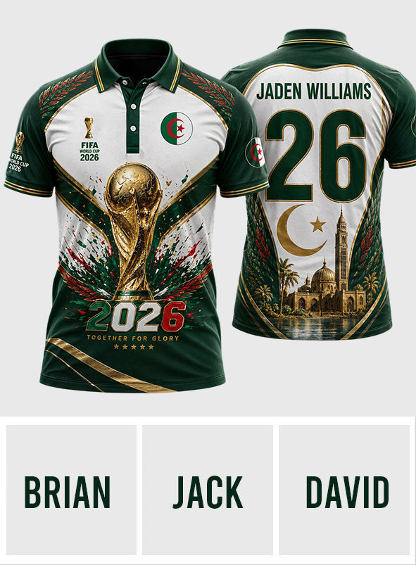 World Cup 2026 Algeria Fans - Personalized Soccer Polo Shirt