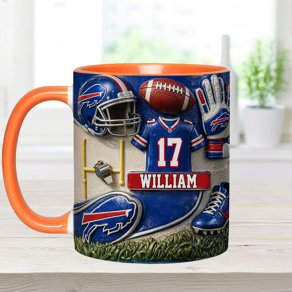 Love Football - Personalized American Football Accent Mug