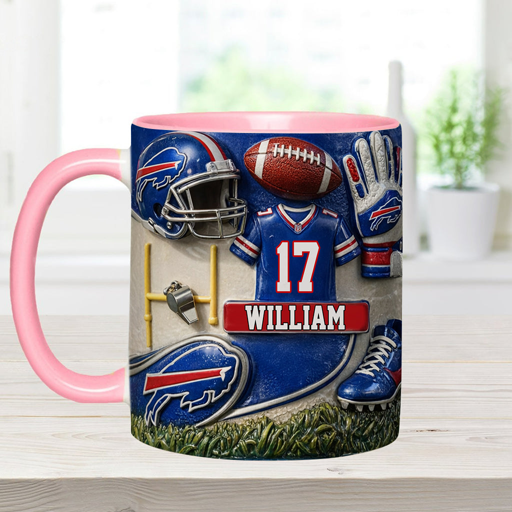 Love Football - Personalized American Football Accent Mug
