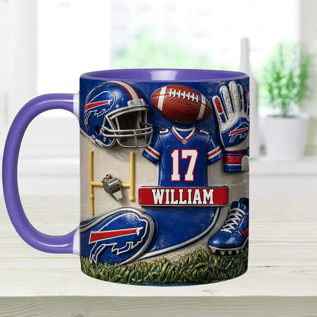 Love Football - Personalized American Football Accent Mug