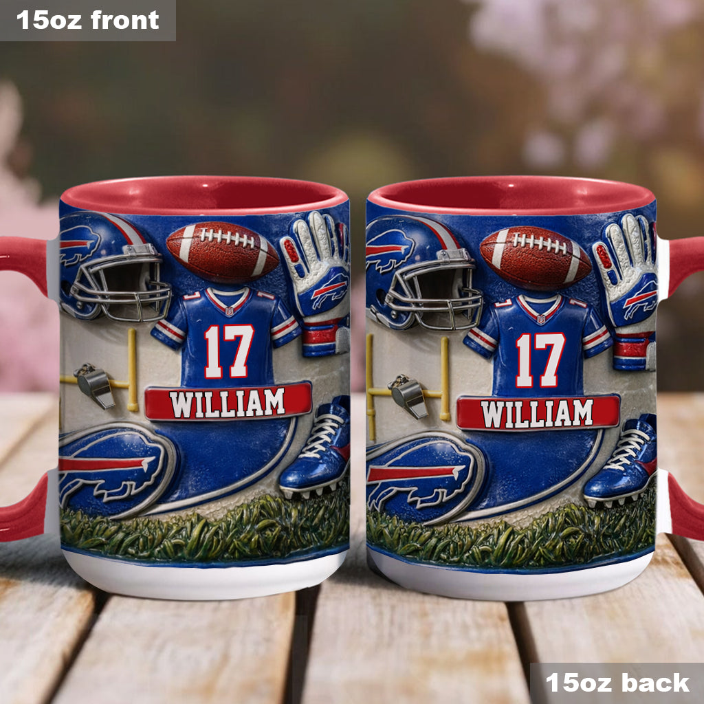 Love Football - Personalized American Football Accent Mug