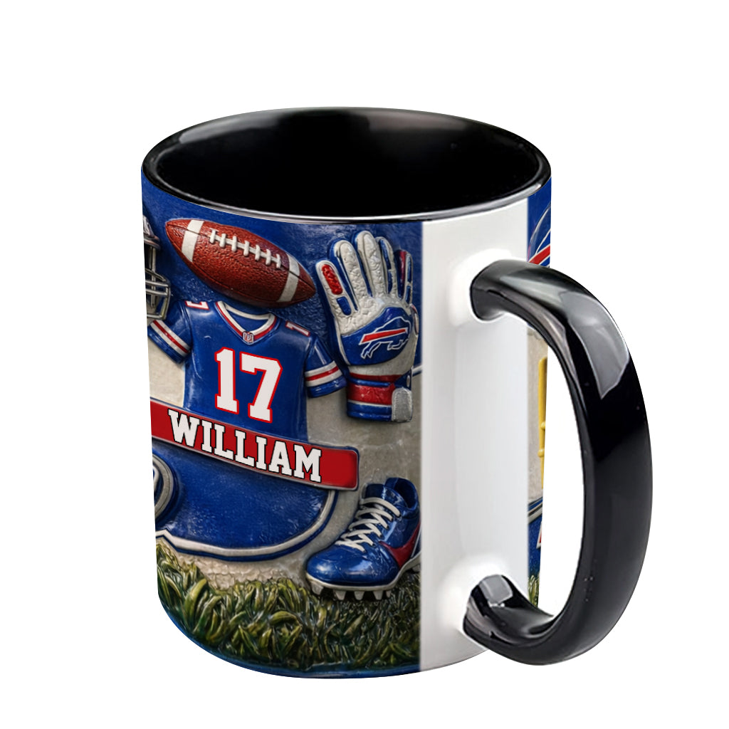 Love Football - Personalized American Football Accent Mug
