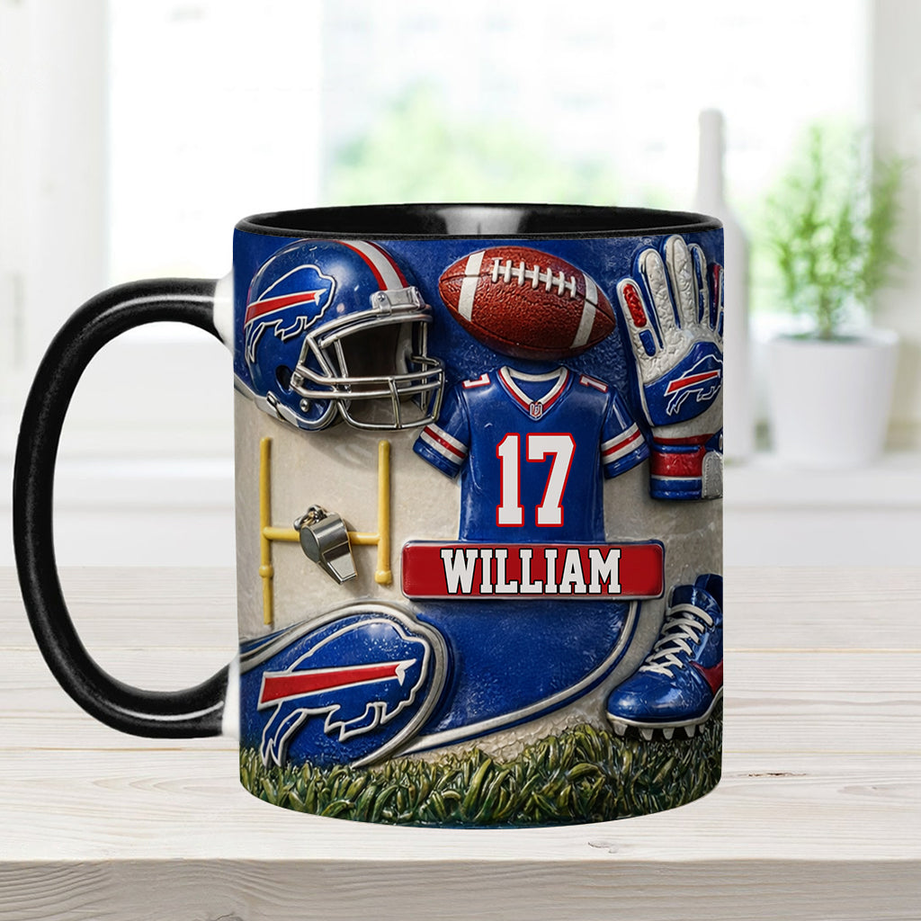 Love Football - Personalized American Football Accent Mug