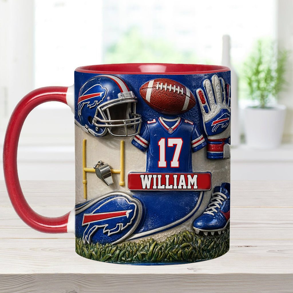 Love Football - Personalized American Football Accent Mug
