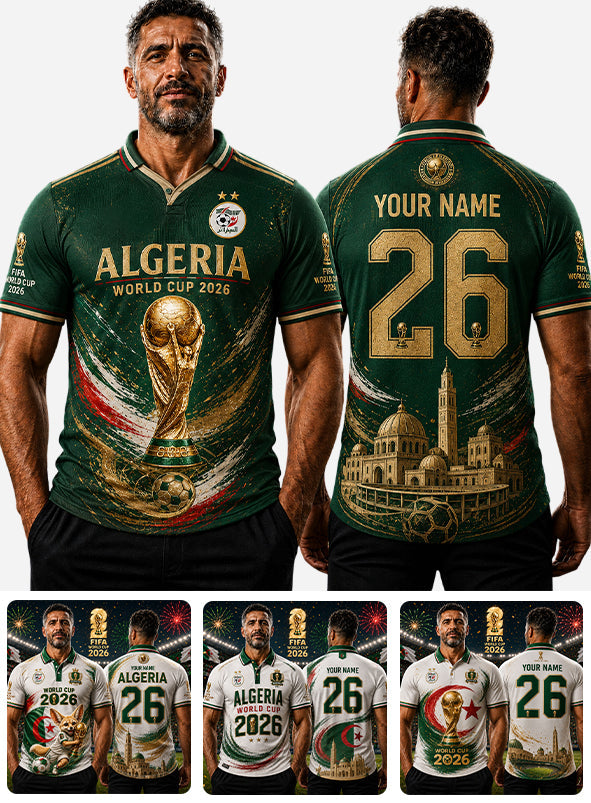 World Cup 2026, Algeria - Personalized Soccer Polo Shirt