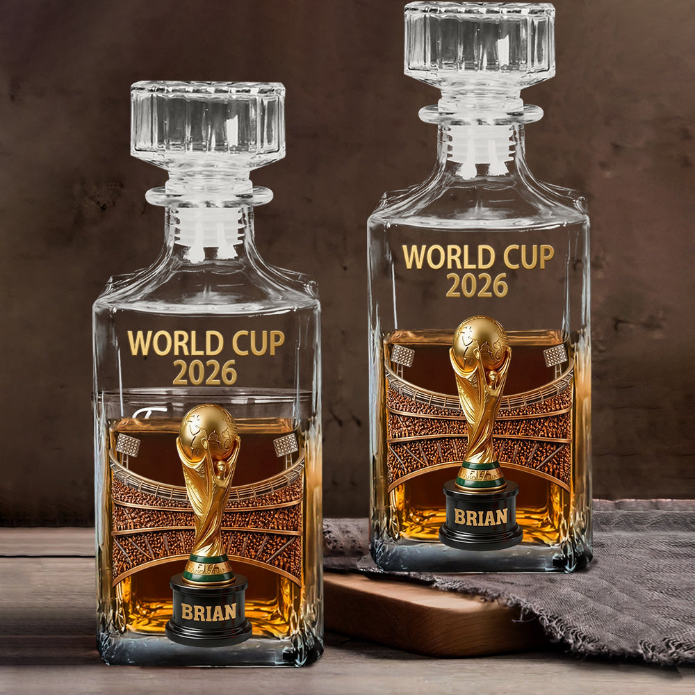 Who Will Be The Champion - Personalized Soccer Whiskey Decanter Set