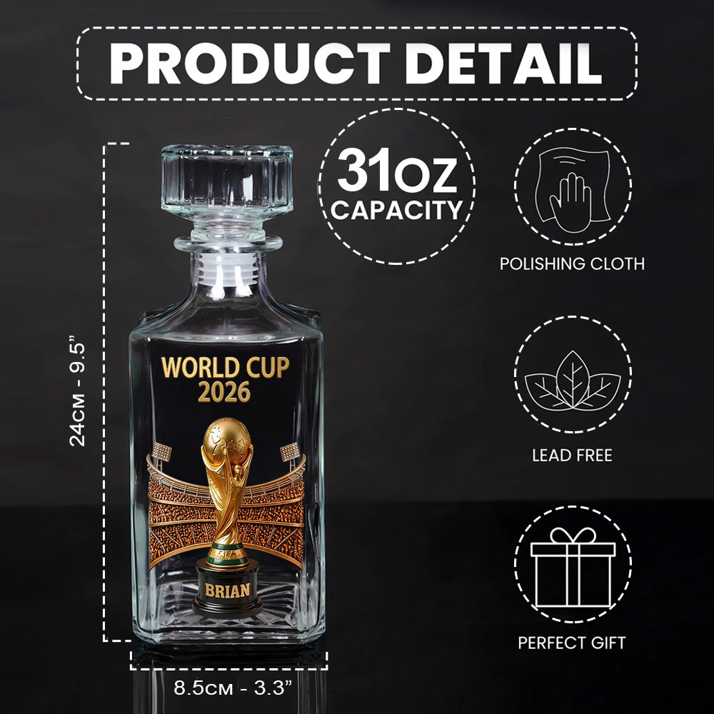 Who Will Be The Champion - Personalized Soccer Whiskey Decanter Set