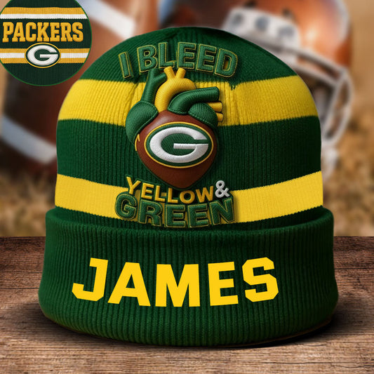 Green Bay Football Team - Personalized American Football Beanie Hat