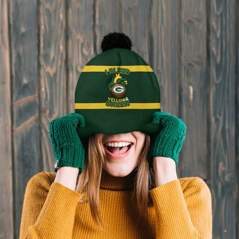 Green Bay Football Team - Personalized American Football Beanie Hat