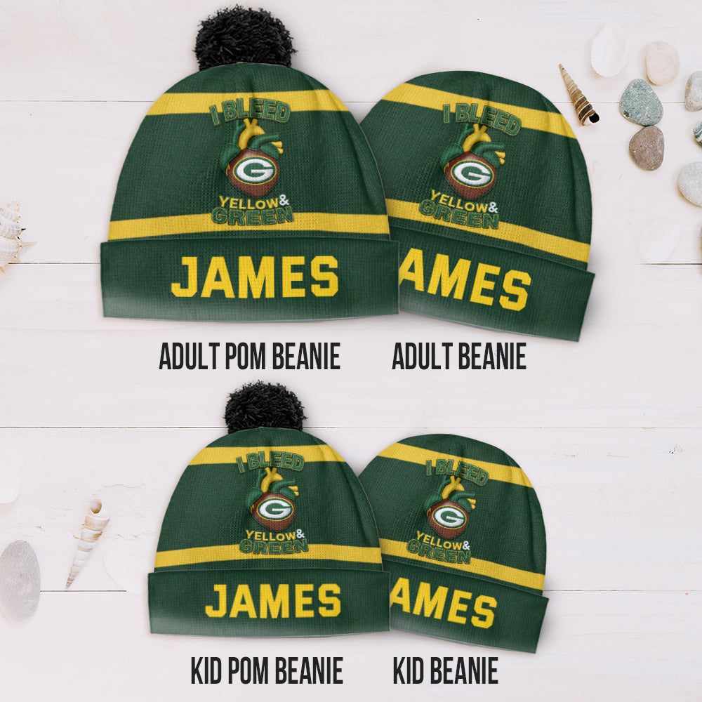 Green Bay Football Team - Personalized American Football Beanie Hat