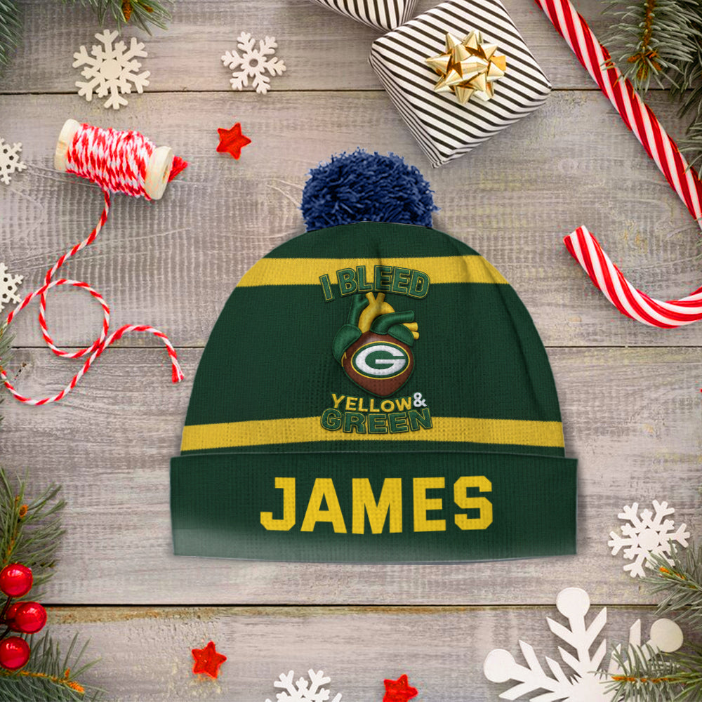 Green Bay Football Team - Personalized American Football Beanie Hat