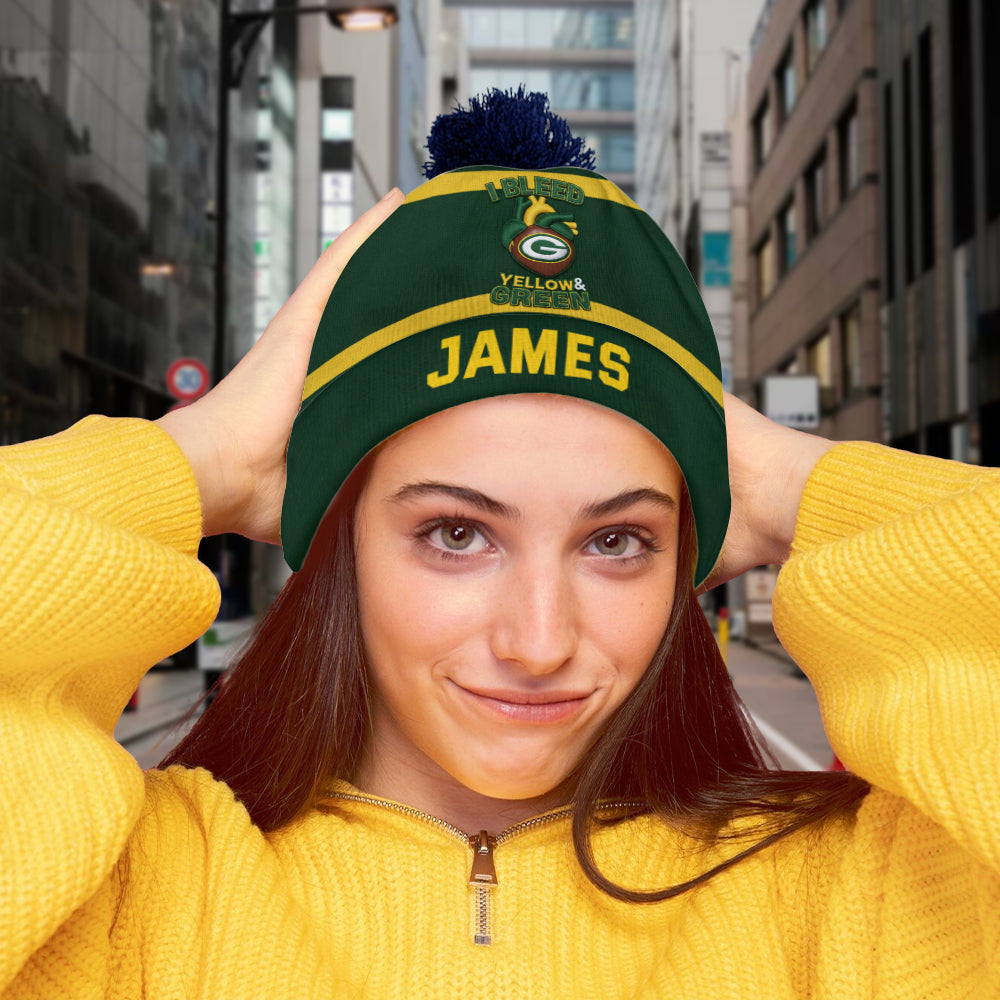 Green Bay Football Team - Personalized American Football Beanie Hat