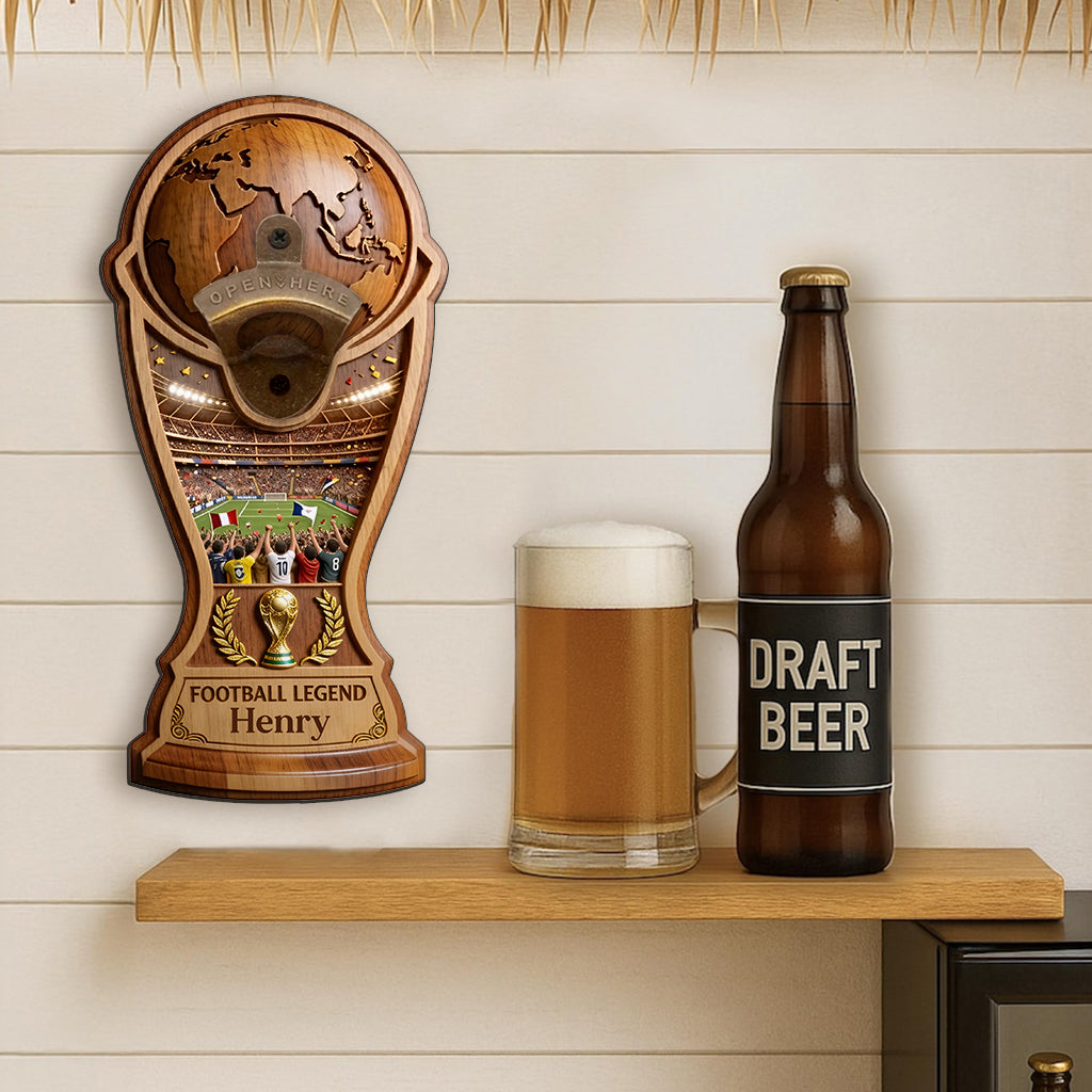 Football Legend - Personalized Soccer Wall Bottle Opener