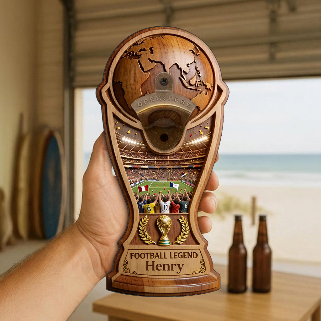 Football Legend - Personalized Soccer Wall Bottle Opener