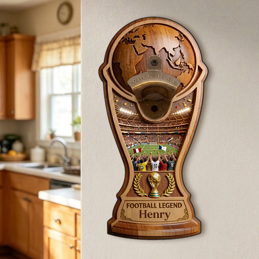 Football Legend - Personalized Soccer Wall Bottle Opener
