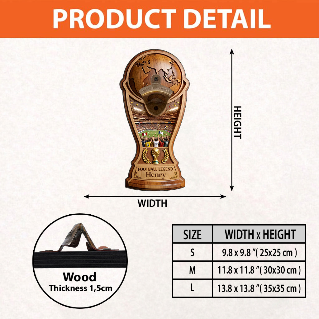 Football Legend - Personalized Soccer Wall Bottle Opener