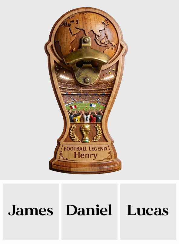Football Legend - Personalized Soccer Wall Bottle Opener