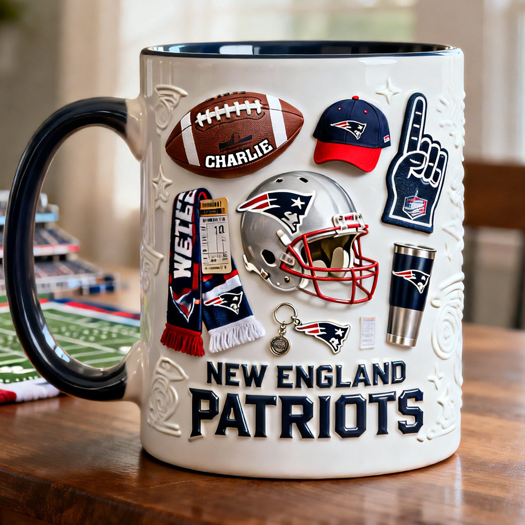 Love Football - Personalized American Football Accent Mug