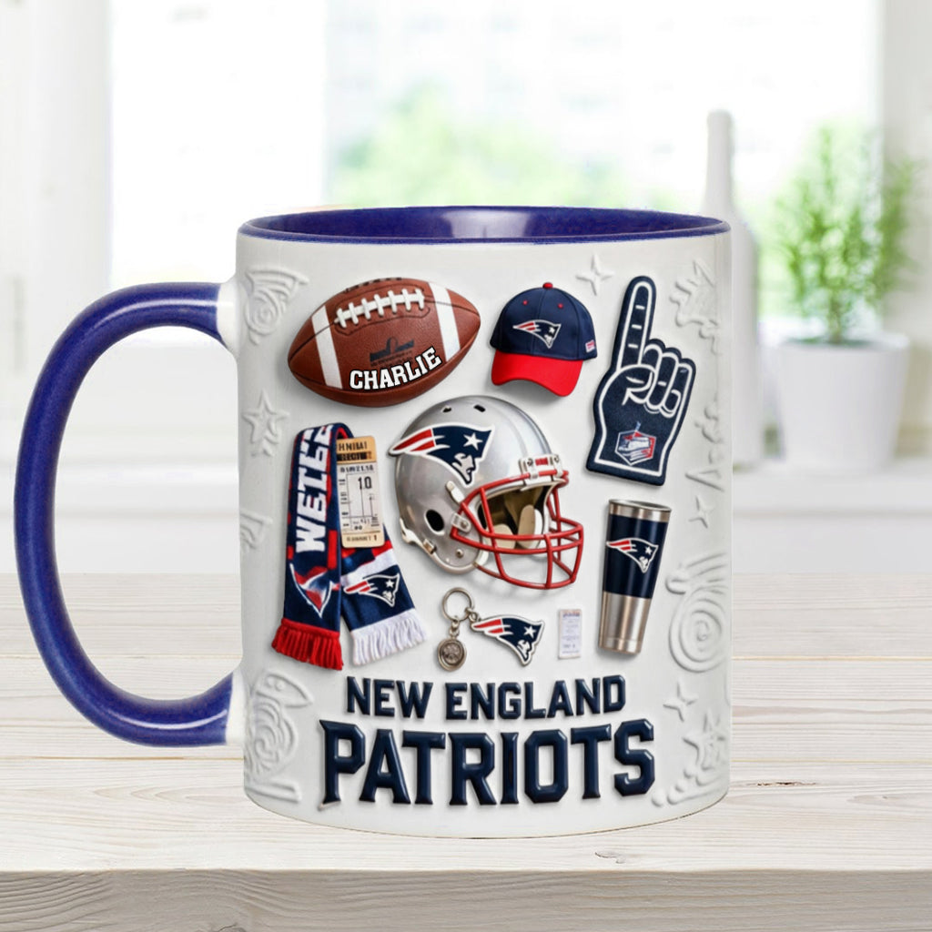 Love Football - Personalized American Football Accent Mug