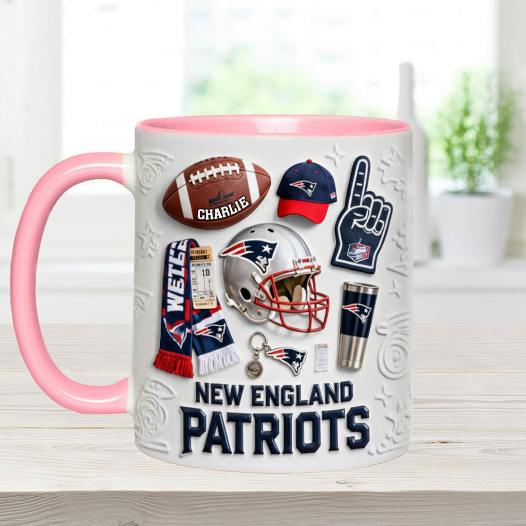 Love Football - Personalized American Football Accent Mug