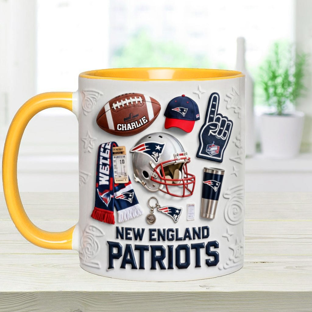 Love Football - Personalized American Football Accent Mug