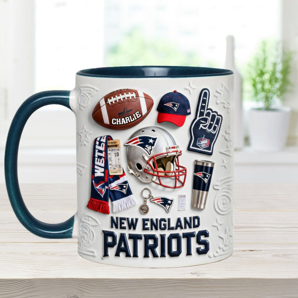 Love Football - Personalized American Football Accent Mug