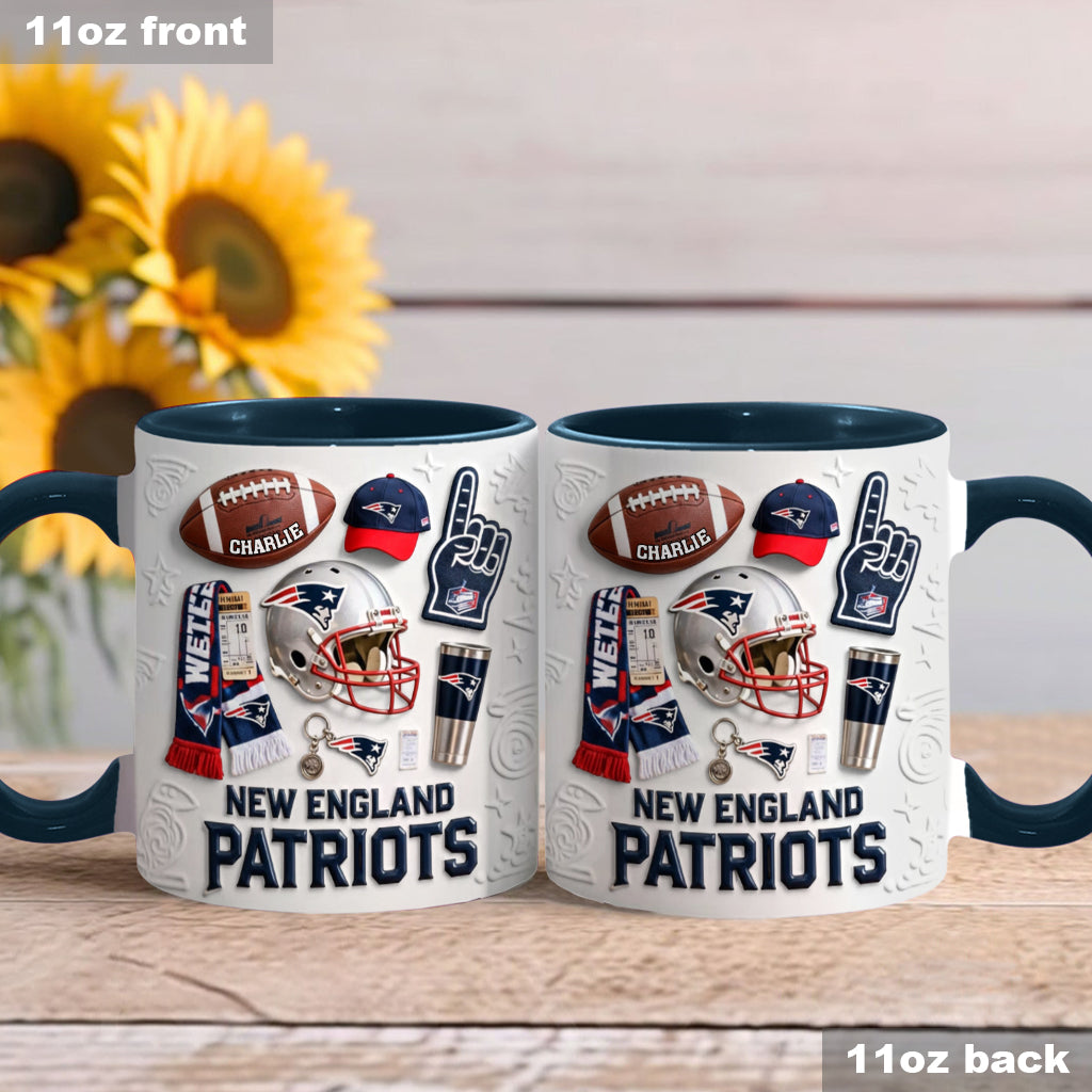 Love Football - Personalized American Football Accent Mug