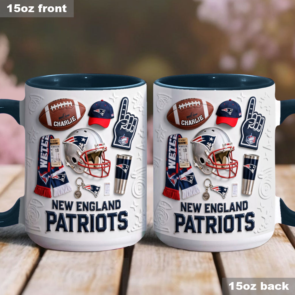 Love Football - Personalized American Football Accent Mug