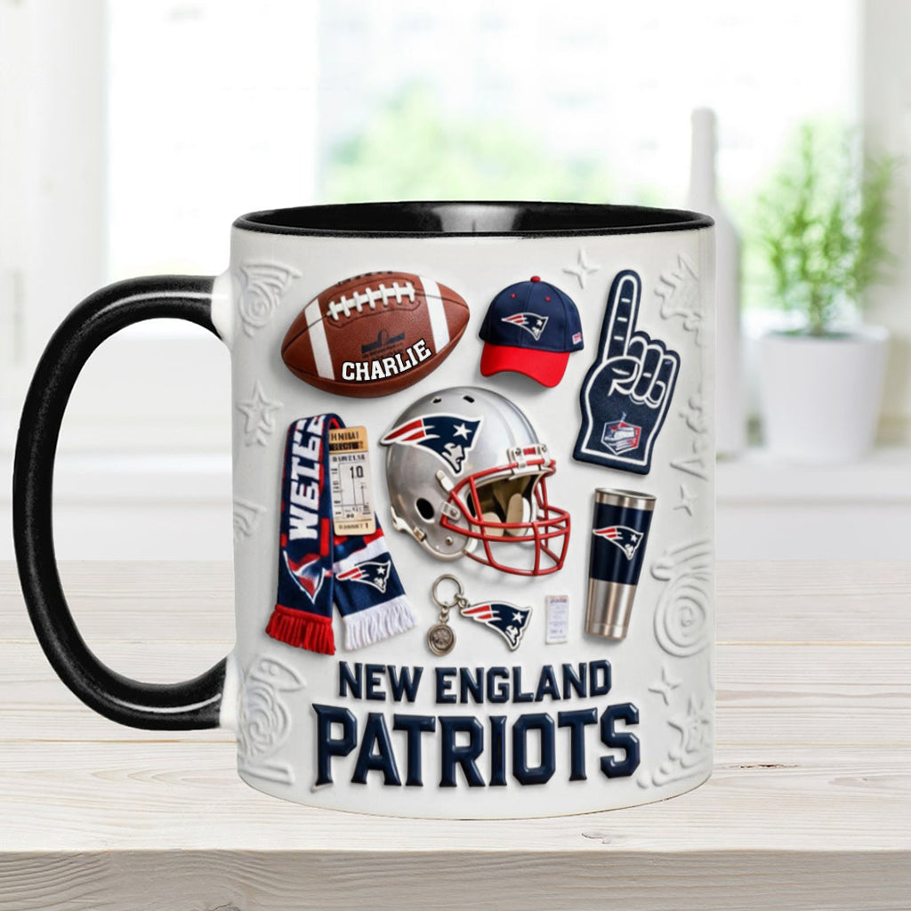 Love Football - Personalized American Football Accent Mug