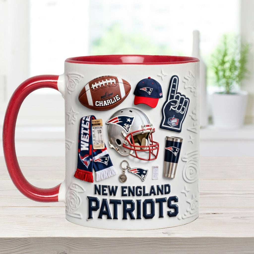 Love Football - Personalized American Football Accent Mug