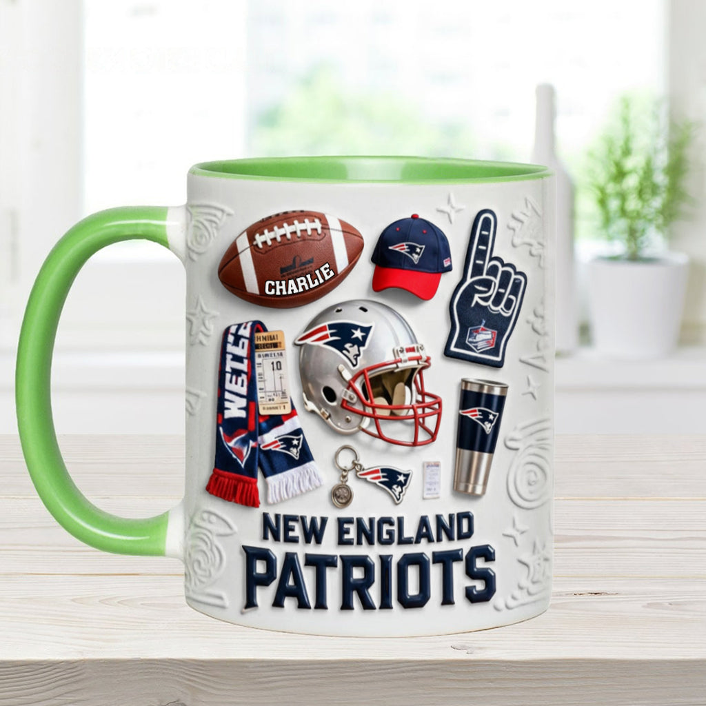 Love Football - Personalized American Football Accent Mug