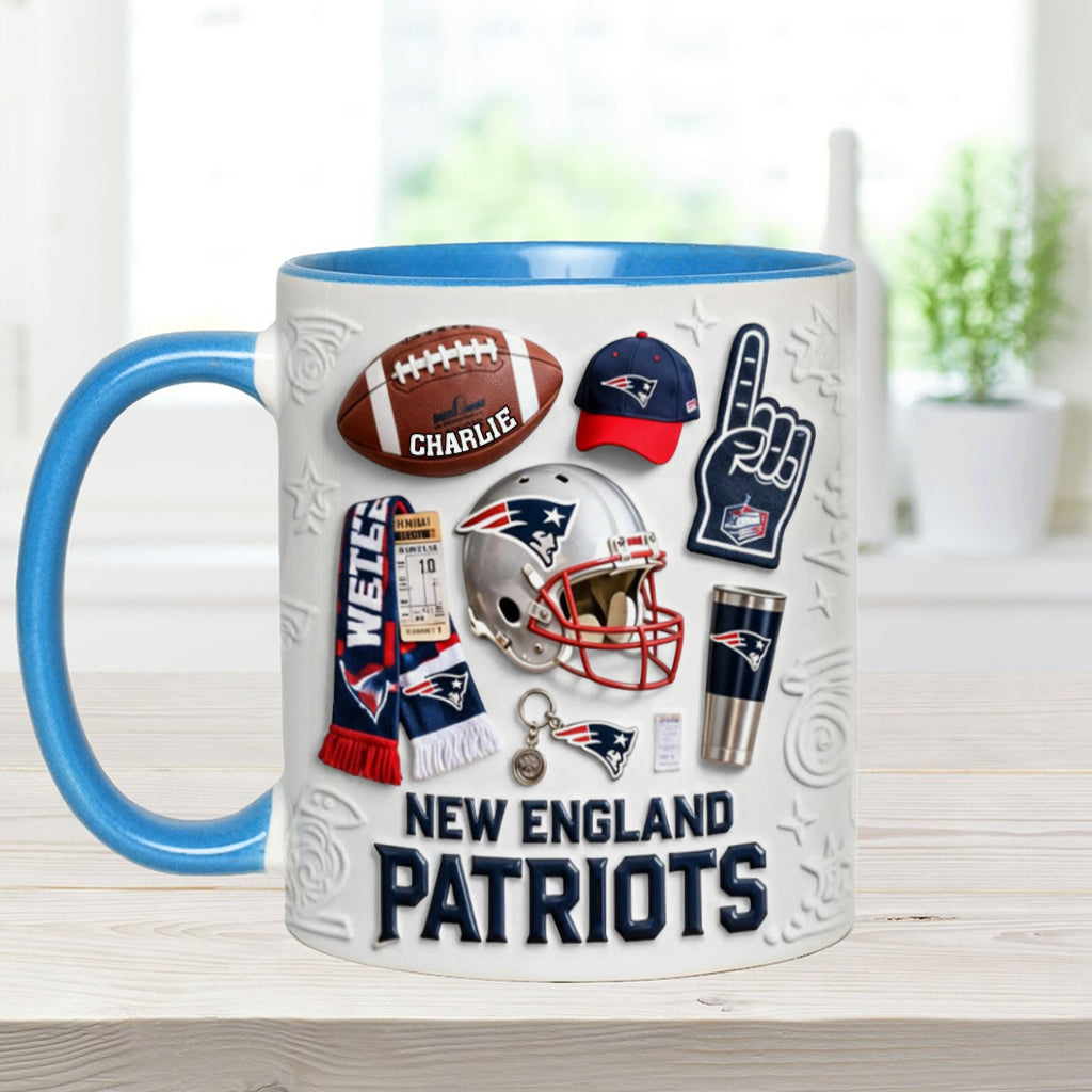 Love Football - Personalized American Football Accent Mug