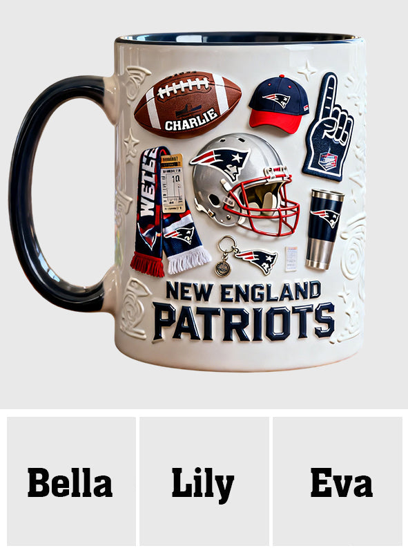 Love Football - Personalized American Football Accent Mug