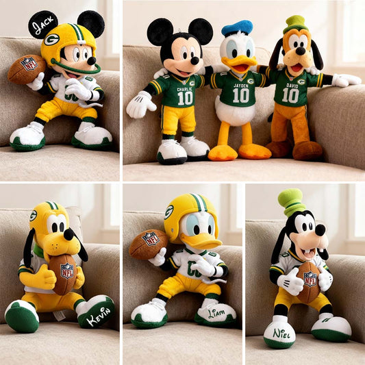 National Football Team, Magical Cartoon Mouse - Personalized American Football Shaped Pillow
