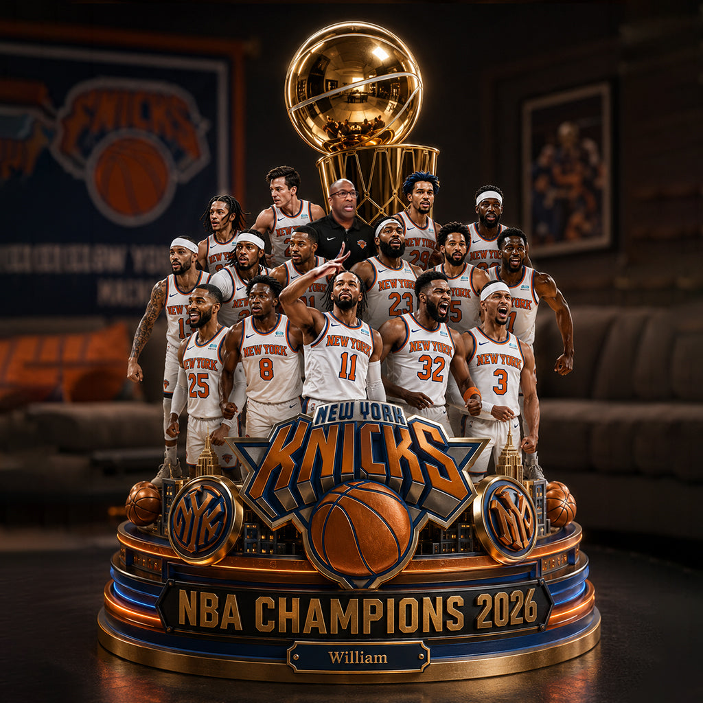 New York Basketball Champions - Personalized Basketball Custom Shaped Acrylic Plaque