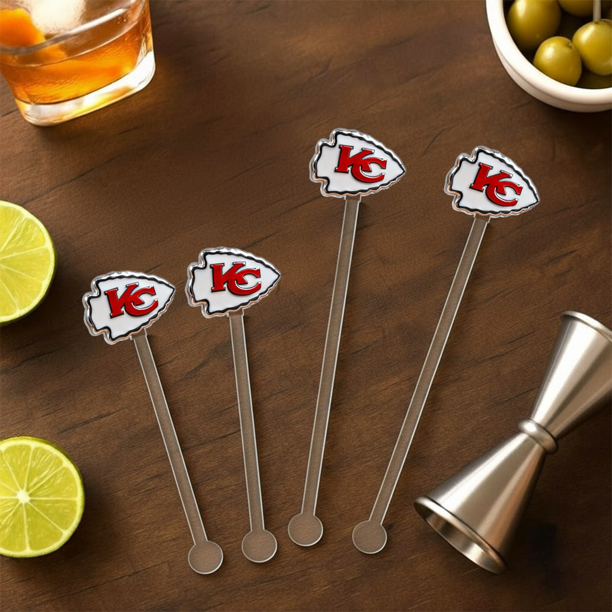 Love Football - Personalized American Football Set Accent Mug with Acrylic Stirrers