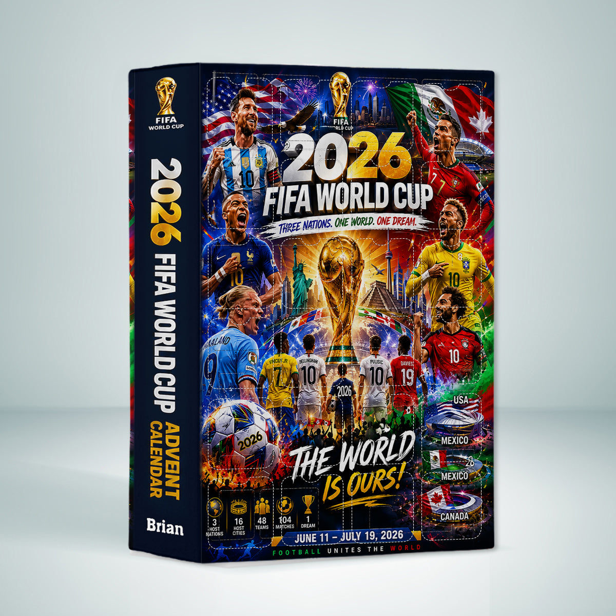 World Cup 2026 - Personalized Soccer Advent Calendar With Ornaments