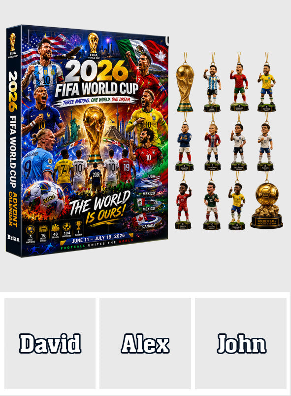 World Cup 2026 - Personalized Soccer Advent Calendar With Ornaments