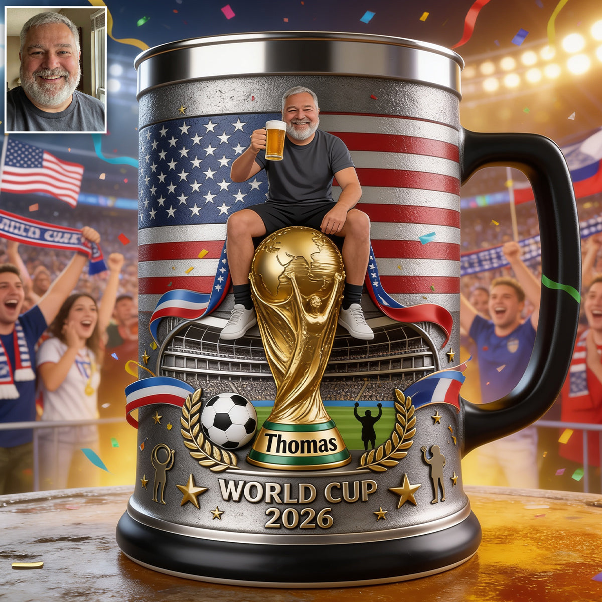 One Dream United - Personalized Soccer Beer Stein