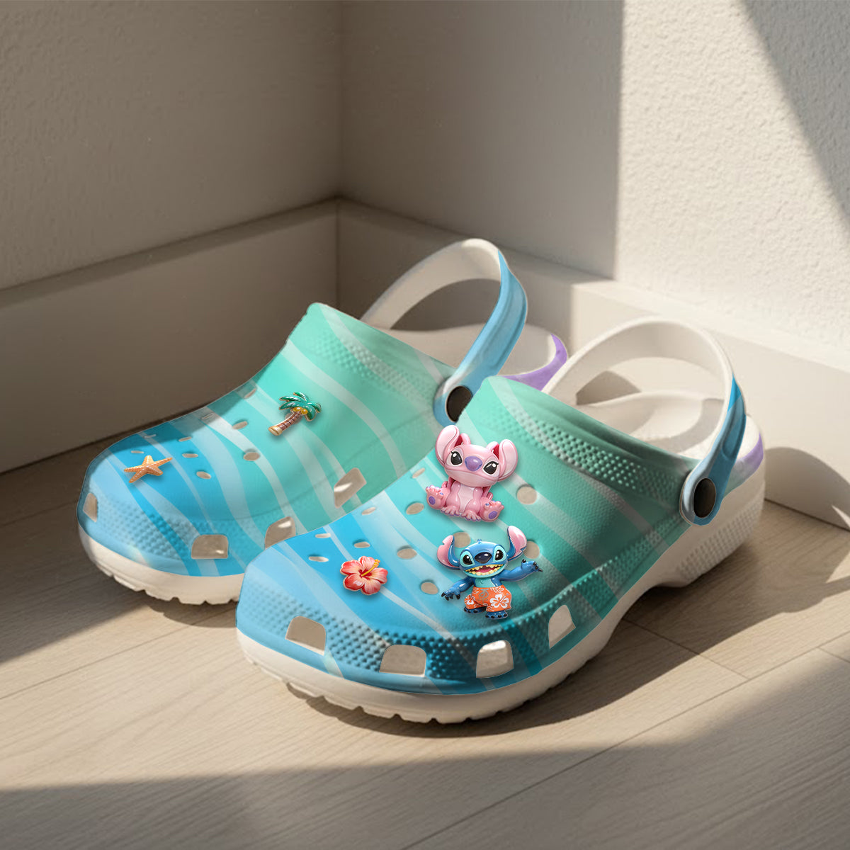 Aloha Ohana Cartoon Monster, Summer Vibes - Personalized Ohana Scrocs Shoes With Charms