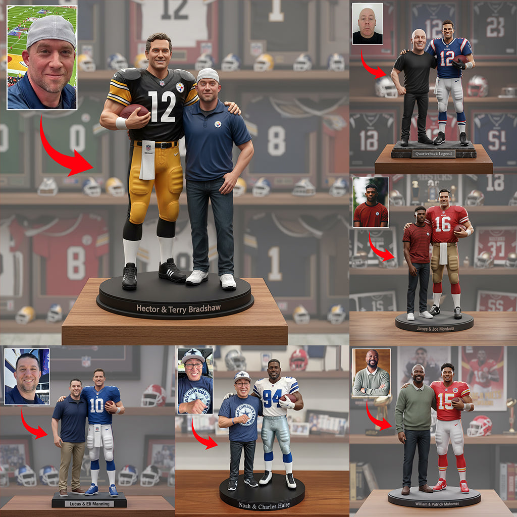 Standing Next To Legend - Custom From Any Photo - Personalized American Football Custom Shaped Acrylic Plaque