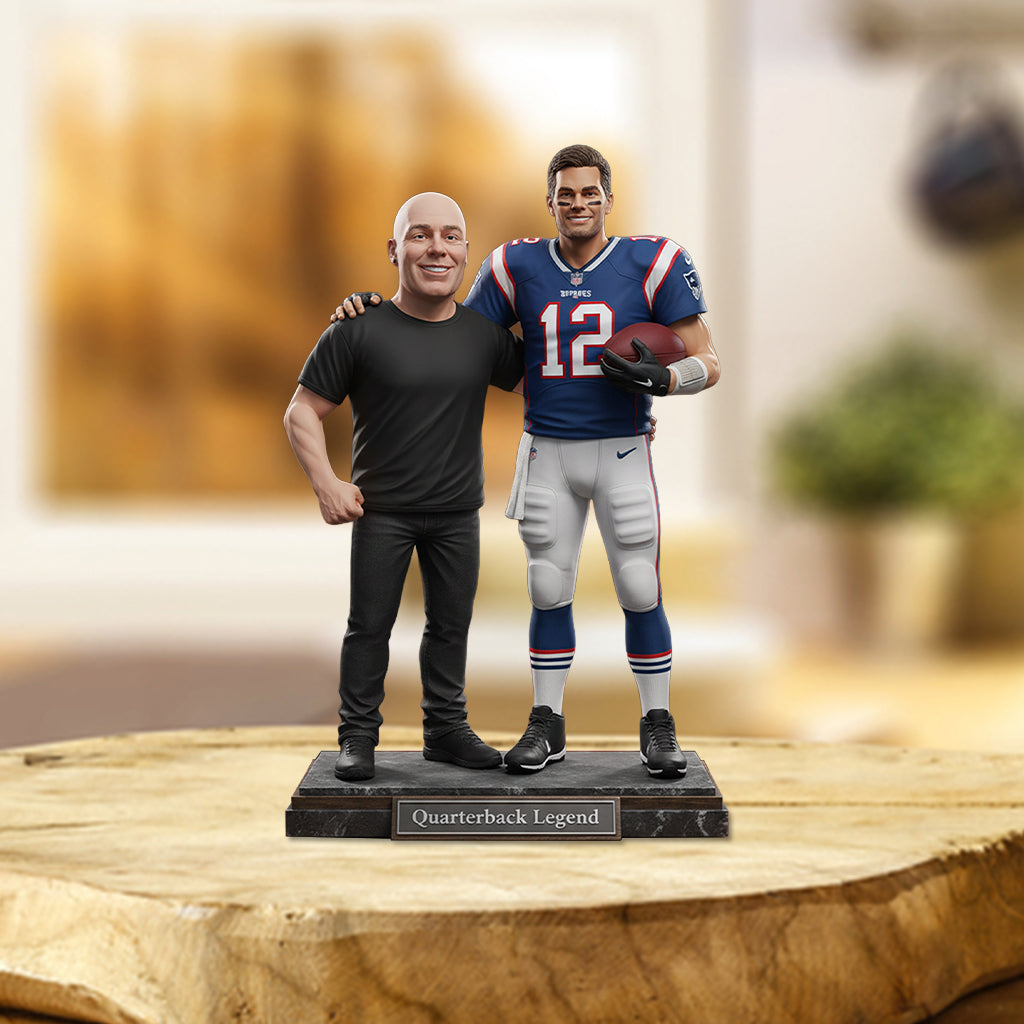 Standing Next To Legend - Custom From Any Photo - Personalized American Football Custom Shaped Acrylic Plaque