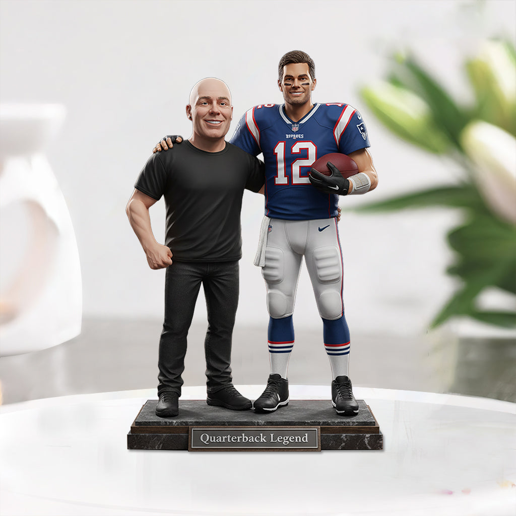 Standing Next To Legend - Custom From Any Photo - Personalized American Football Custom Shaped Acrylic Plaque