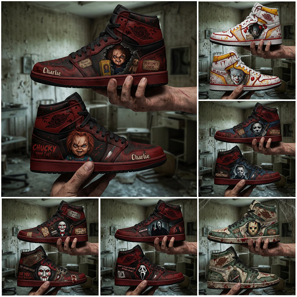 We All Float - Personalized Horror Character Air Jordan Hightop
