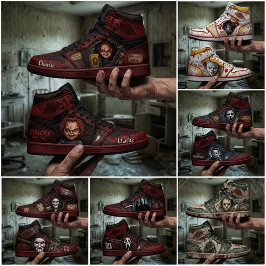 We All Float - Personalized Horror Character Air Jordan Hightop