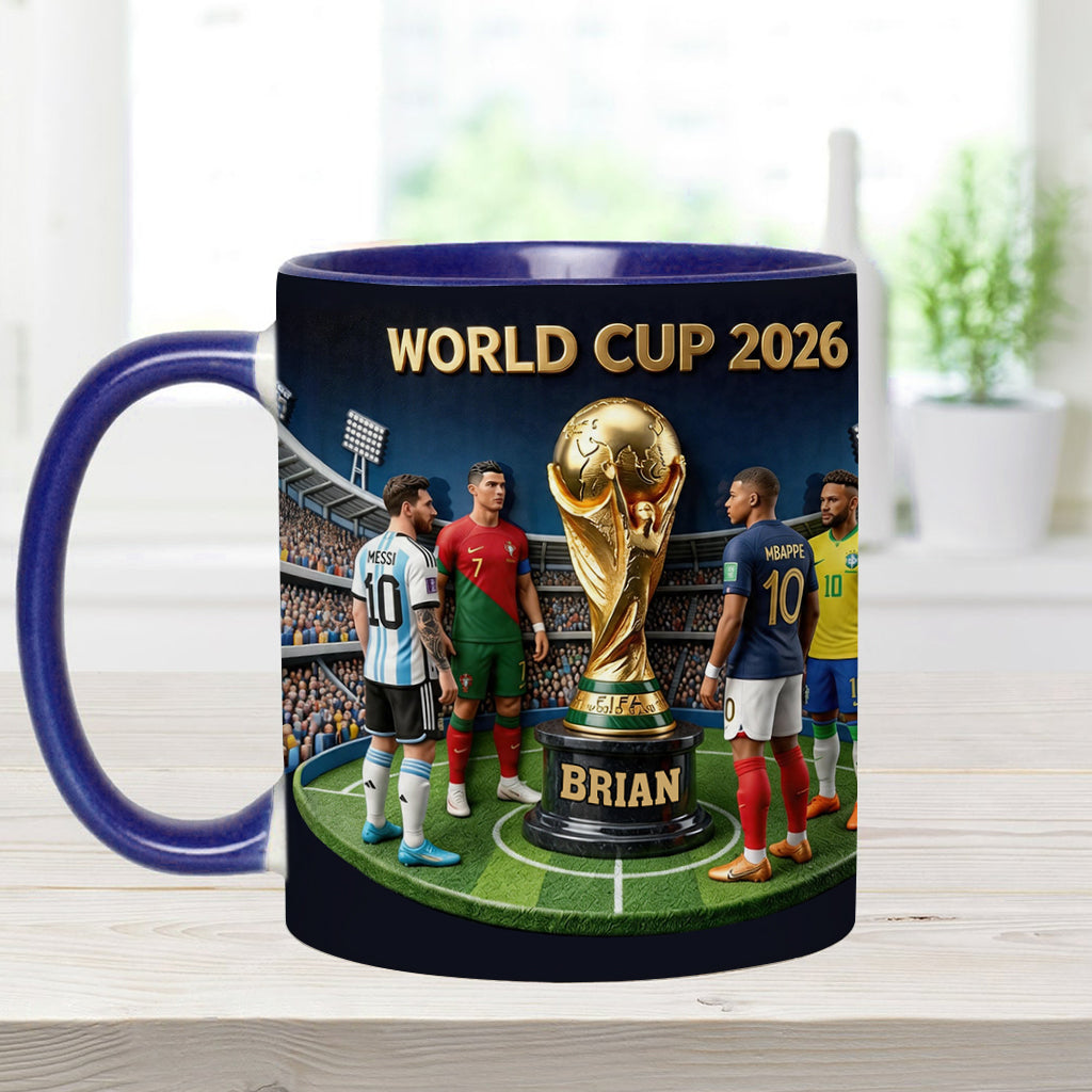 Who Is The Champion? - Personalized Soccer Accent Mug