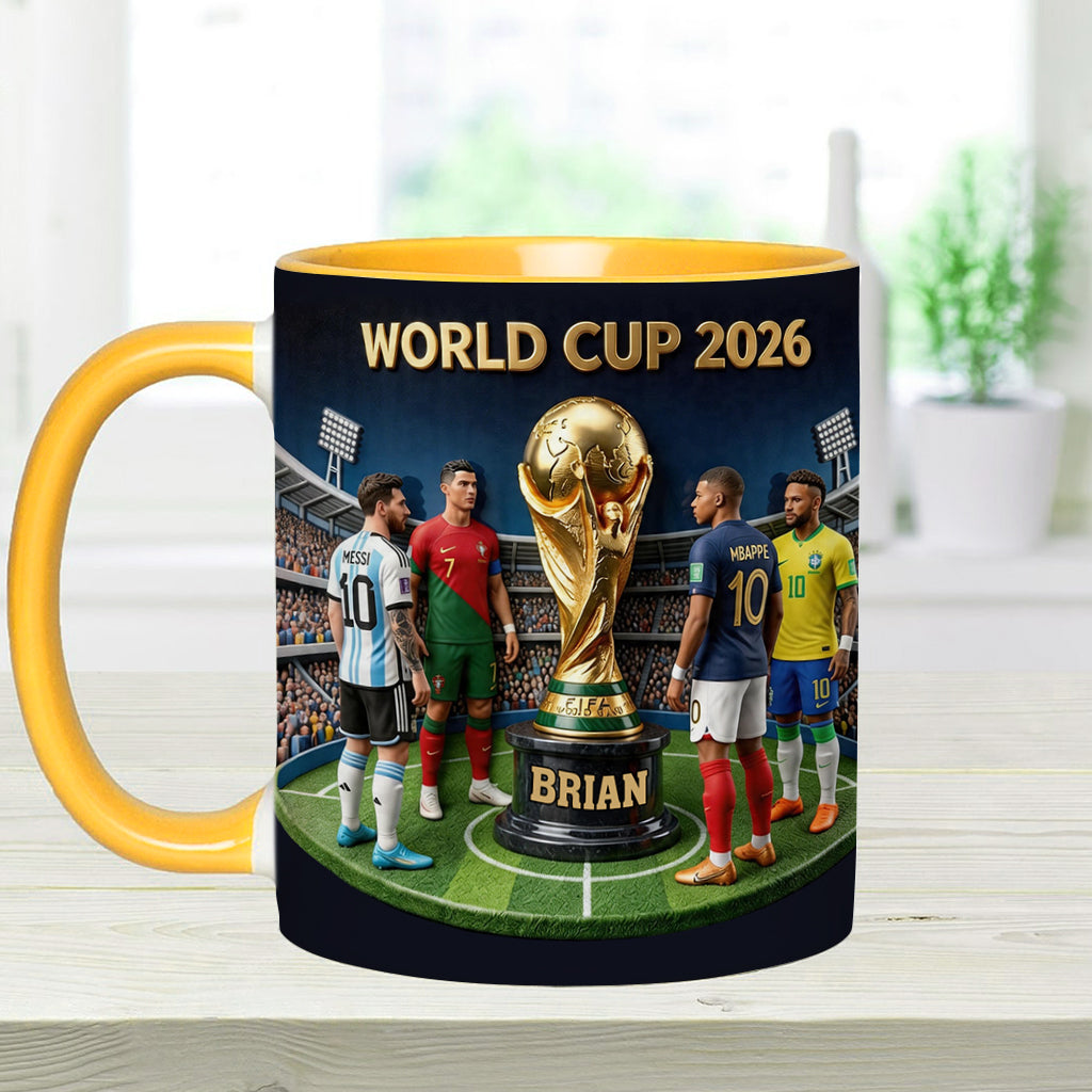 Who Is The Champion? - Personalized Soccer Accent Mug