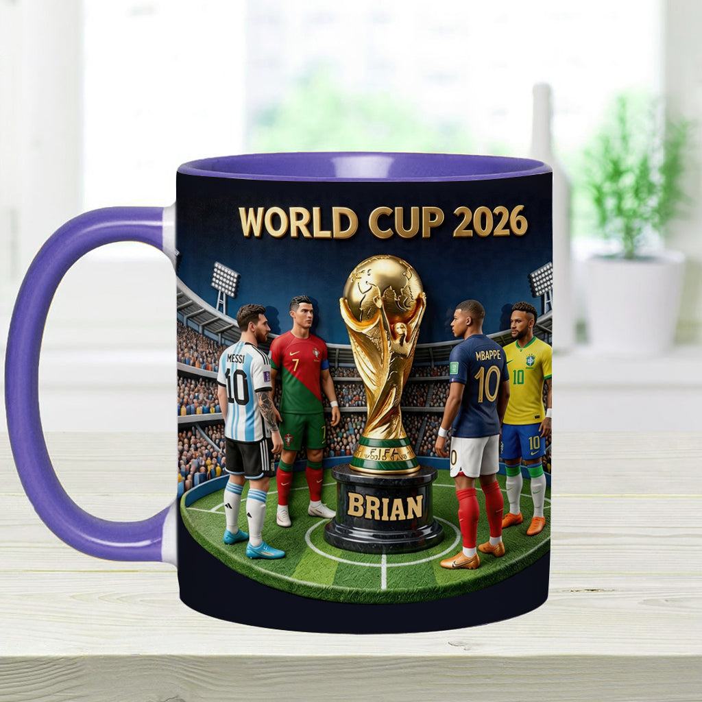 Who Is The Champion? - Personalized Soccer Accent Mug
